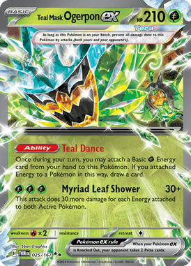 Teal Mask Ogerpon ex physical PTCG card
